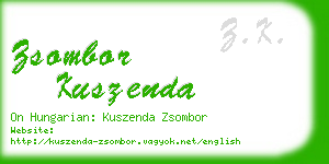 zsombor kuszenda business card